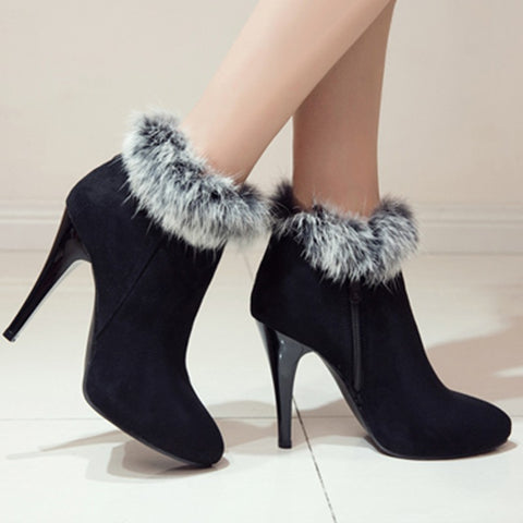 Chaussures Bottines fourrée - Talon haut aiguille