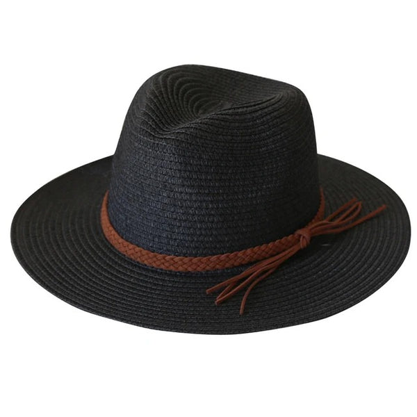 Chapeau de paille bord large Fedora