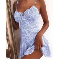 Robe d'été fleurettes Epaules nues et fine bretelles