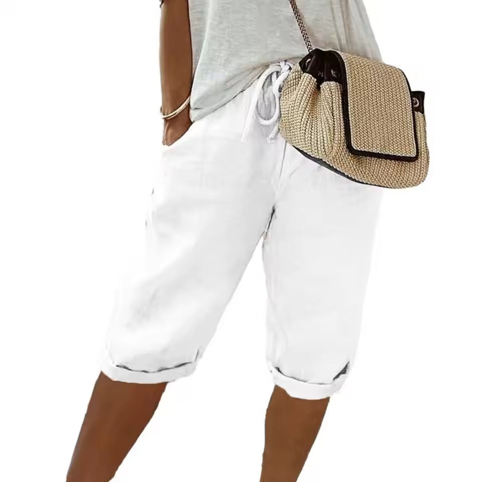 Short de sport d'été pour femme, taille haute, cordon Short de sport d'été pour femme, taille haute, cordon