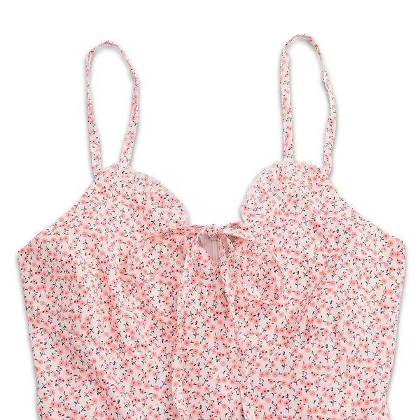 Robe d'été fleurettes Epaules nues et fine bretelles