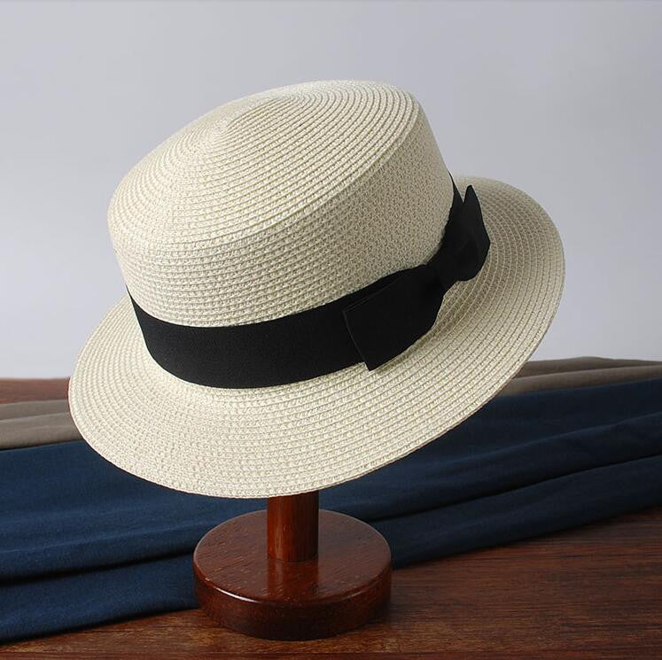 Chapeau Canotier En Paille Naturelle - Tour De Tête Réglable, Bord 5 Cm, Hauteur 7 Cm, Homme Ou Femme