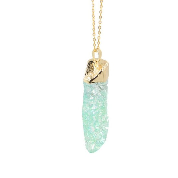 Collier pendentif Cristal de quartz naturel de couleurs