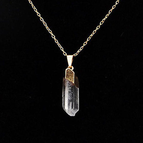 Collier pendentif Cristal de quartz naturel transparent