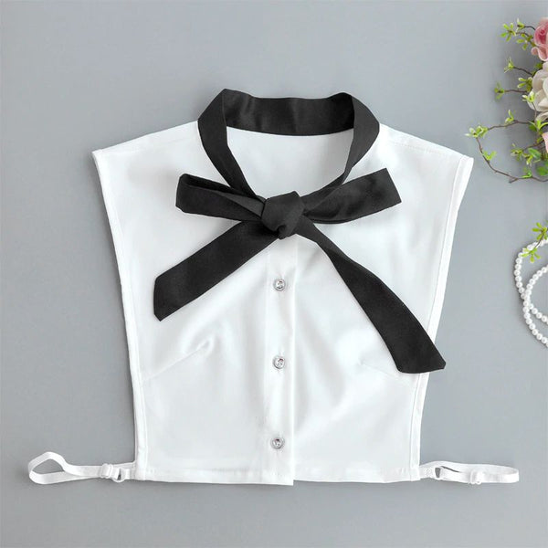 Faux col de chemise ou chemisier et rosette