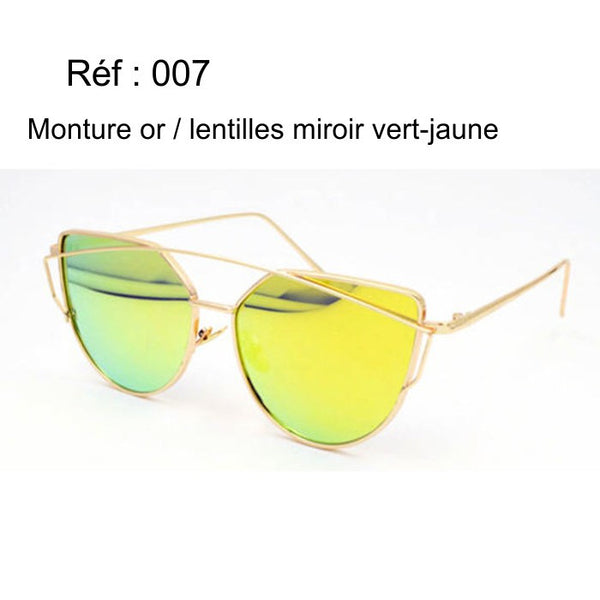 Lunettes de soleil Style Grand Cat Eyes Miroir ou fumées Polarisé UV 400