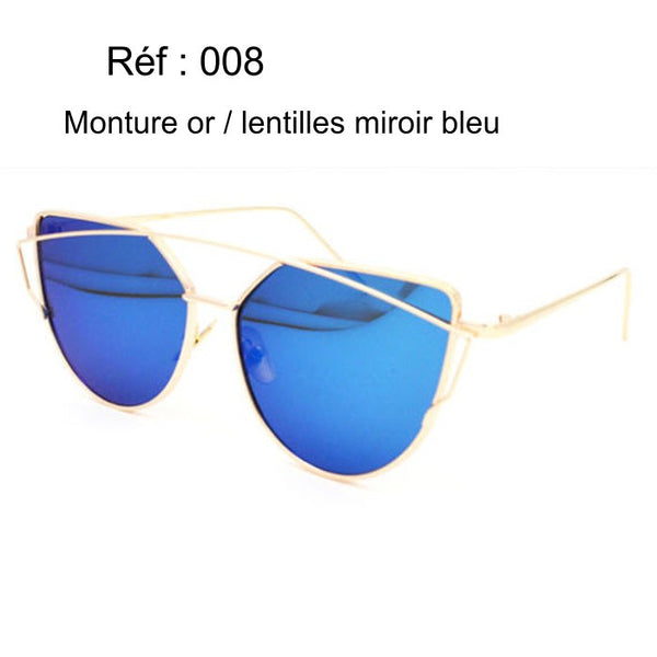 Lunettes de soleil Style Grand Cat Eyes Miroir ou fumées Polarisé UV 400