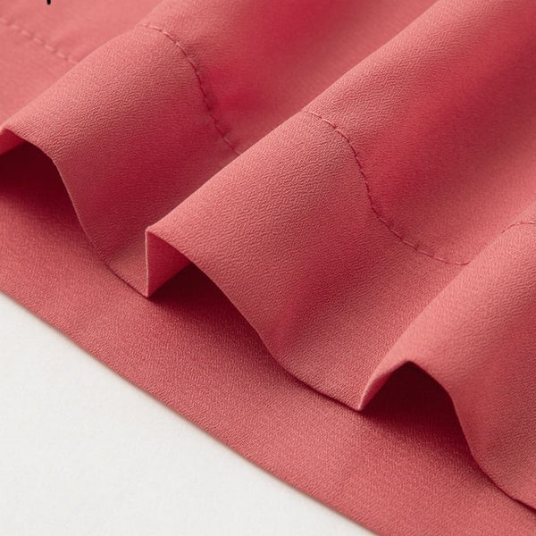 Pantalon été coupe évasée - Taille haute froncée et nœud en rosette assorti