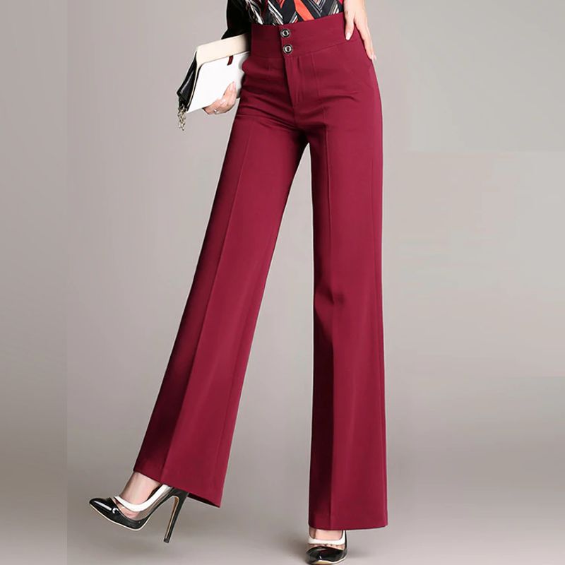 Pantalon mode Coupe bas évasé Taille haute1