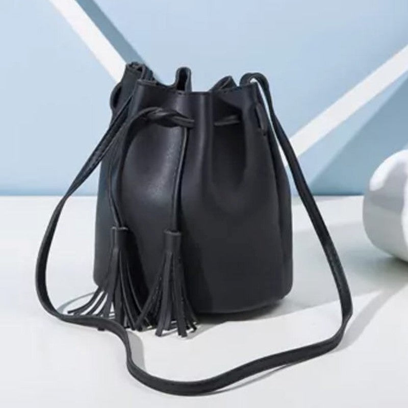 Sac Bandoulière Sac Bourse Noir Cuir Sac à Main Bourse à