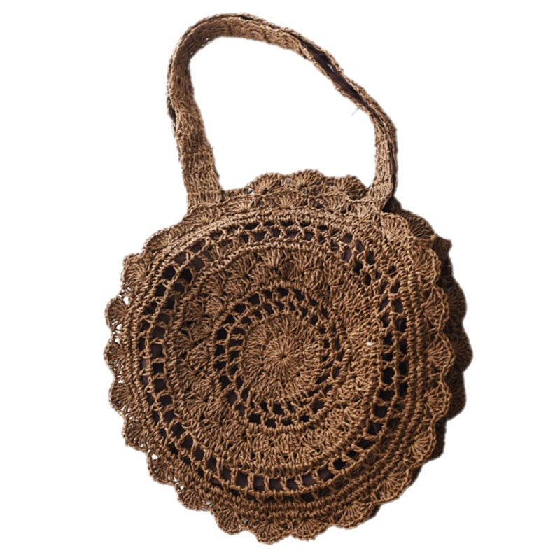 Crochet Sac Bandouliere Rond Paille Sac Rond Paille Bleu Bohème KEYA Le Must De L'Eté- ShineBoutique